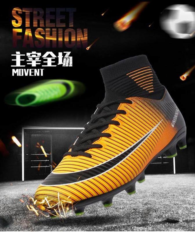 Product Introduction of Giày Futsal dành cho nam và nữ, giày bóng đá có gai dài đến mắt cá chân, giày cao cổ, giày thể thao trong nhà 25