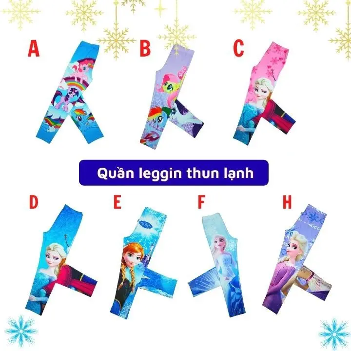 Quần leggin bé gái đẹp hình Elsa Pony từ 23-45kg - quần legging -thun lạnh 0