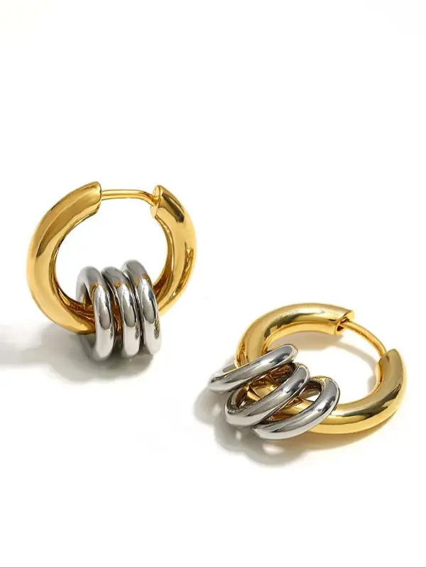 Minimalist Temperament Layers Hoop Earrings, Fashionable Earrings for Women & Girls, Trendy All-match & Exquisite Jewelry for Birthday Gift 7