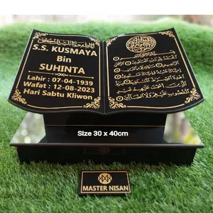 Batu Nisan Granit Ukuran Besar 30x40 Bentuk Buku Plus Dudukan