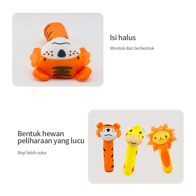 LAKOE Boneka rattle bayi doll toys mainan anak stik hewan animal binatang 6