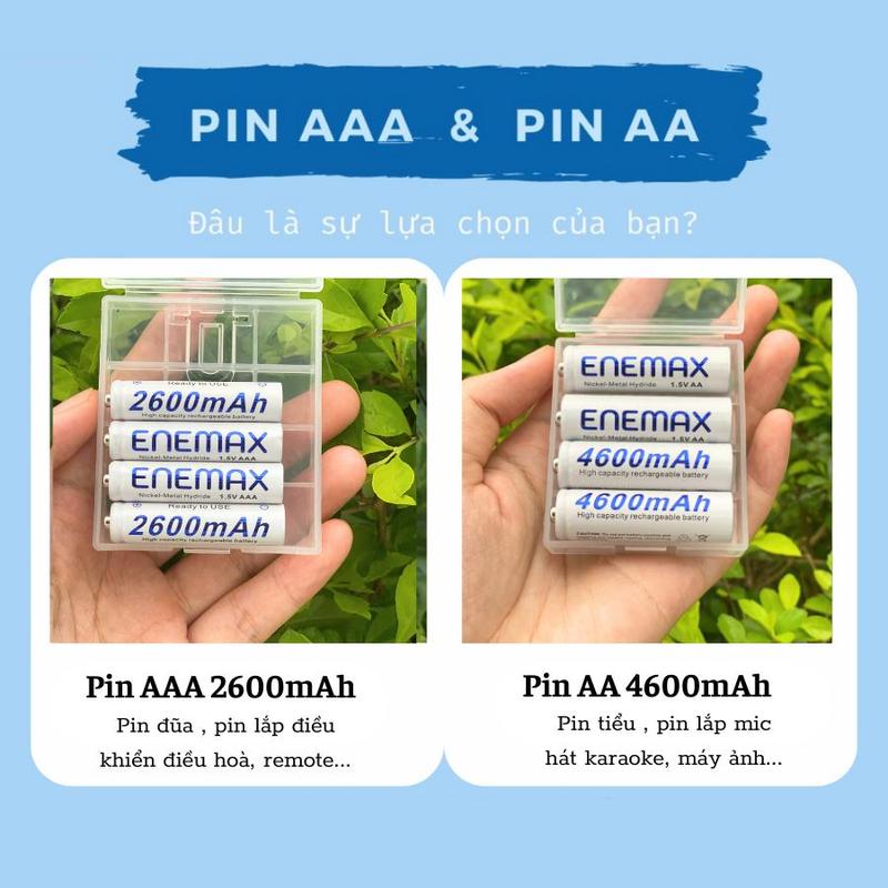 ENEMAX PIN AA 4600mAh & PIN AAA 2600mAh Sạc Nhanh 1.5V An Toàn Tiết Kiệm Tái Sử…