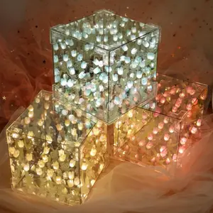 21 Tulip Sea Lamp Box 12 x 12 cm DIY Kit | Bunga Tulip Lampu Malam LED / Lampu Kamar Tidur Dekorasi