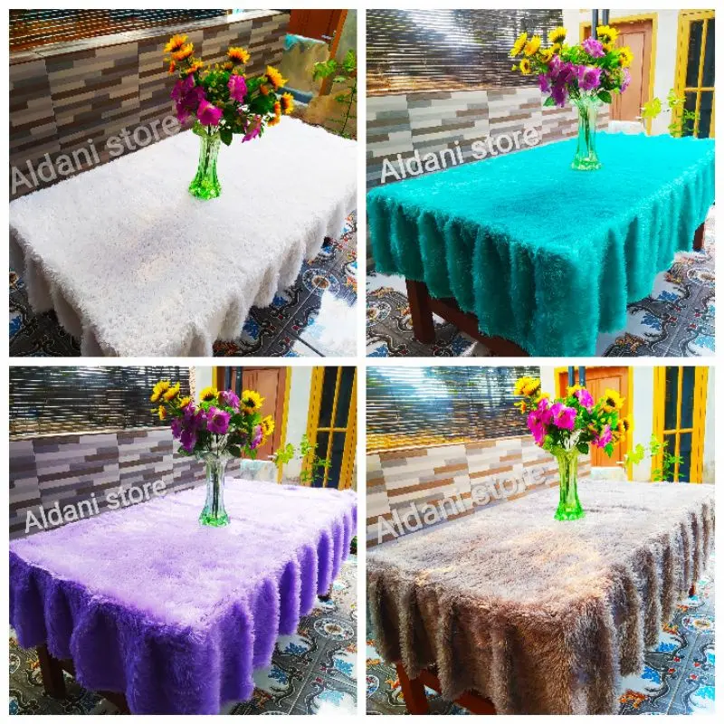 taplak meja rumbai kain rasfur ukuran 100x50x20cm