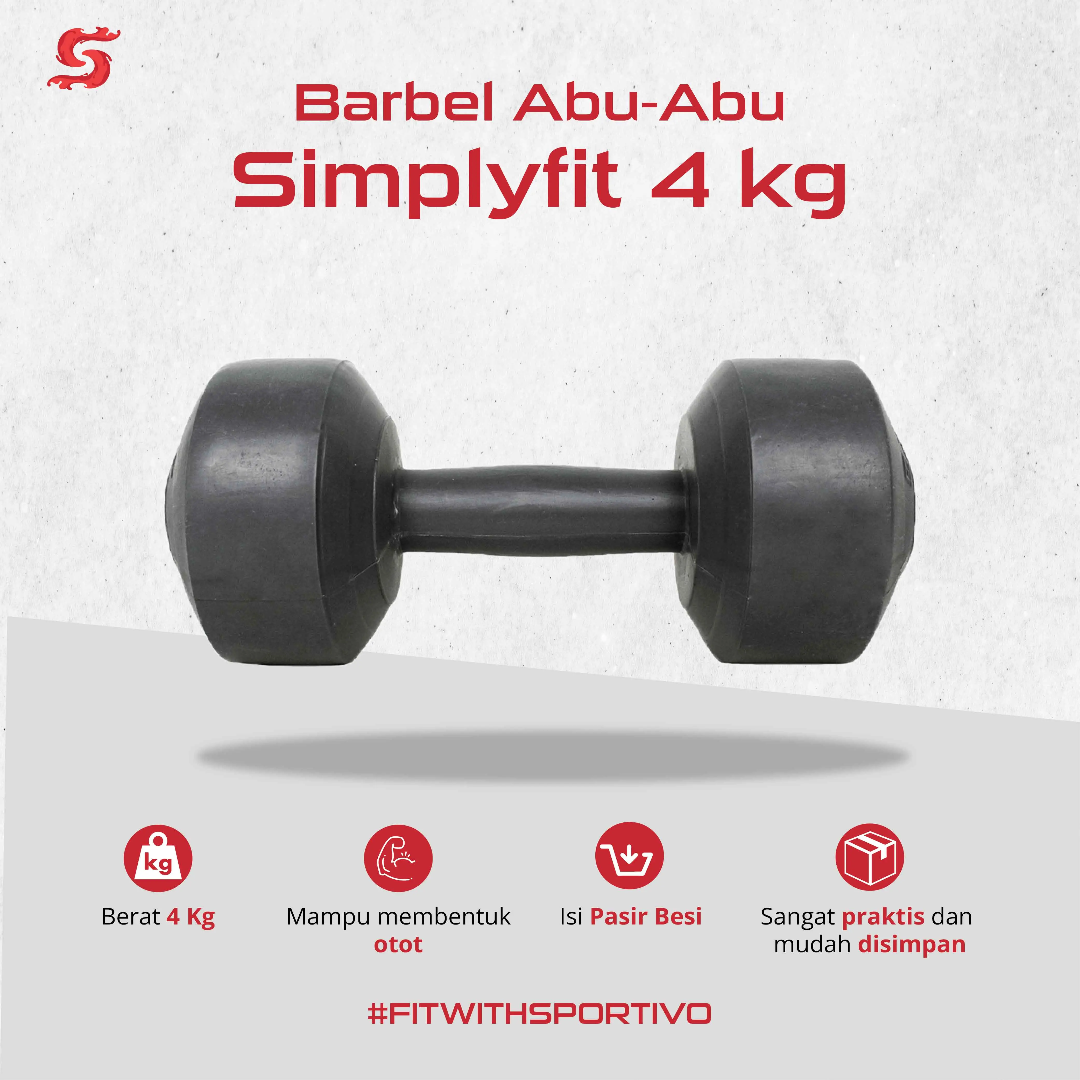 Simplyfit Dumbbell Plastik 4kg Alat Olahraga