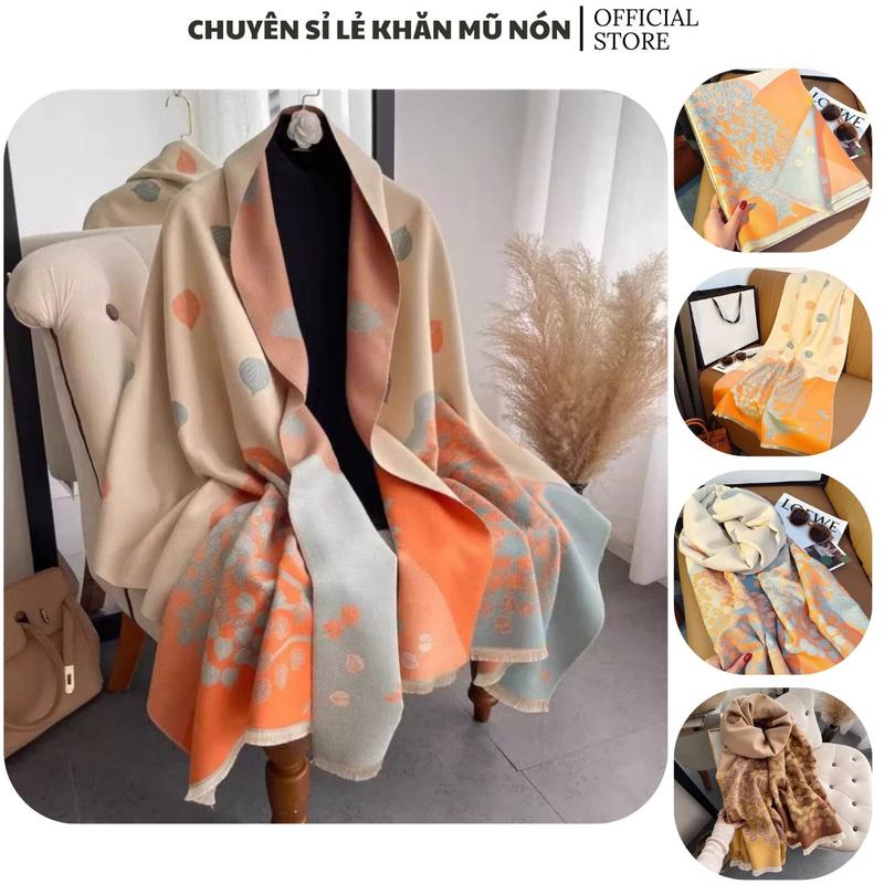 Khăn quàng cổ bản to dày và dài,giữ ấm tốt cho mùa đông mẫu mới 2024 khăn  tơ Khăn Choàng Voan Voi Hoa Nhung Women khăn  quàng Choàng Cổ