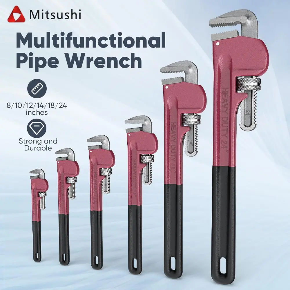 Mitsushi Heavy-Duty 30-78mm Pipe Wrench Precise Bite Adjustment with ...