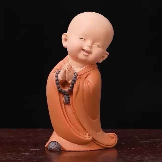 ￼TƯỢNG CHÚ TIỂU MINI ÁO NÂU - Bộ Tượng 3 Chú Tiểu An Vui An Nhiên Bình Yên Tam Không - Chú Tiểu Trang Trí Ô Tô Để Bàn Làm Việc Bàn Học . Decor Trang Trí Trang Trí Nhà Decor Phòng Đồng 8
