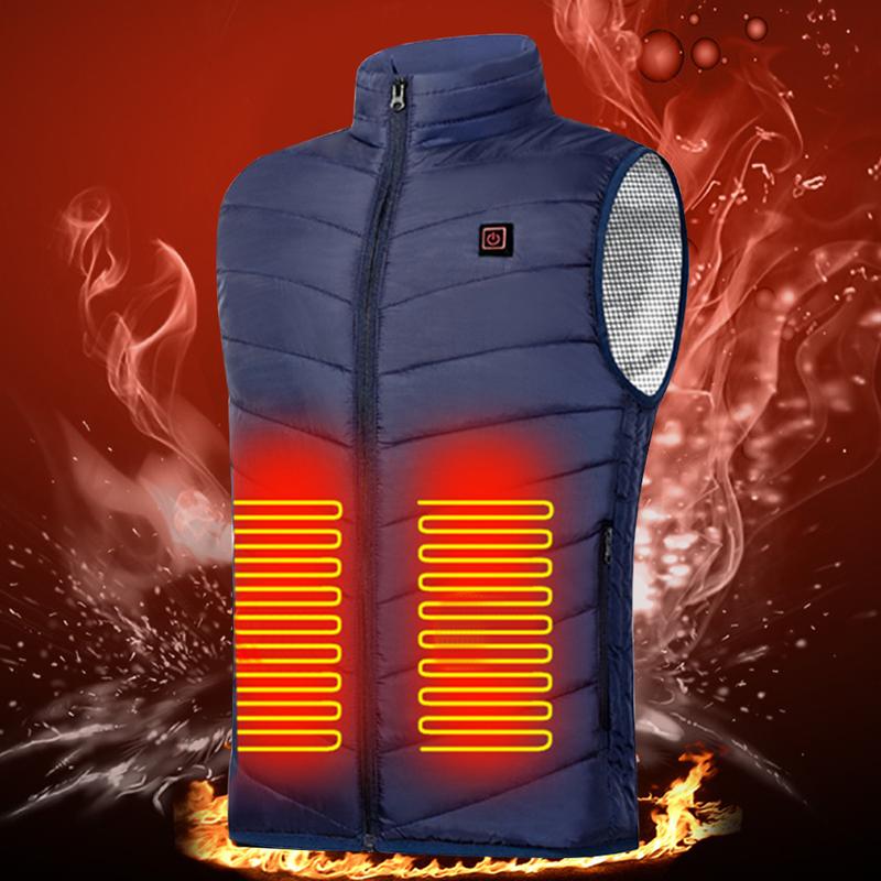 Áo khoác sưởi ấm bằng Điện Unisex, 9 khu vực sưởi ấm, có thể giặt được, thích hợp cho các môn thể thao mùa đông và đi bộ đường dài 3