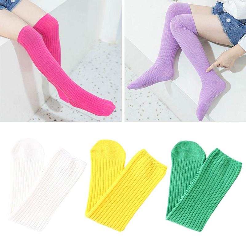 for 3-12Y Infant Candy Color Cute Warmers Socks High Knee Socks Long Leg Kids Stockings 1