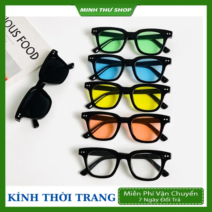 Mắt kính râm chữ V gọng nhỏ nhiều màu kính mát teen nam nữ Hàn Quốc thời trang