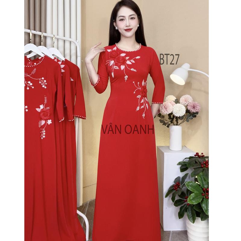 Product Introduction of Áo dài thêu hoa nổi thủ công tinh sảo tỉ mỉ 6