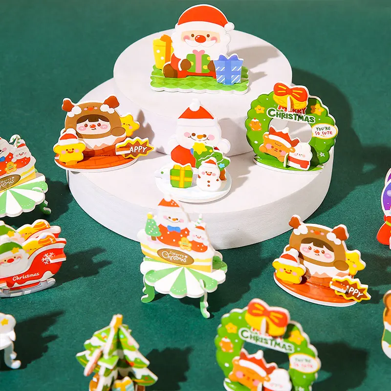 8pcs  New 3D Puzzle Model, Children's DIY Craft Toy, Creative Christmas Gift for Kindergarten