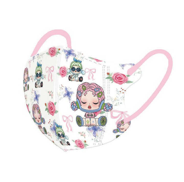 Product Introduction of POPMART MOLLY Girls Mask 3-12age Independent Packaging 50pcs 3D Kids Mask Cartoon Character Printed Mask 23