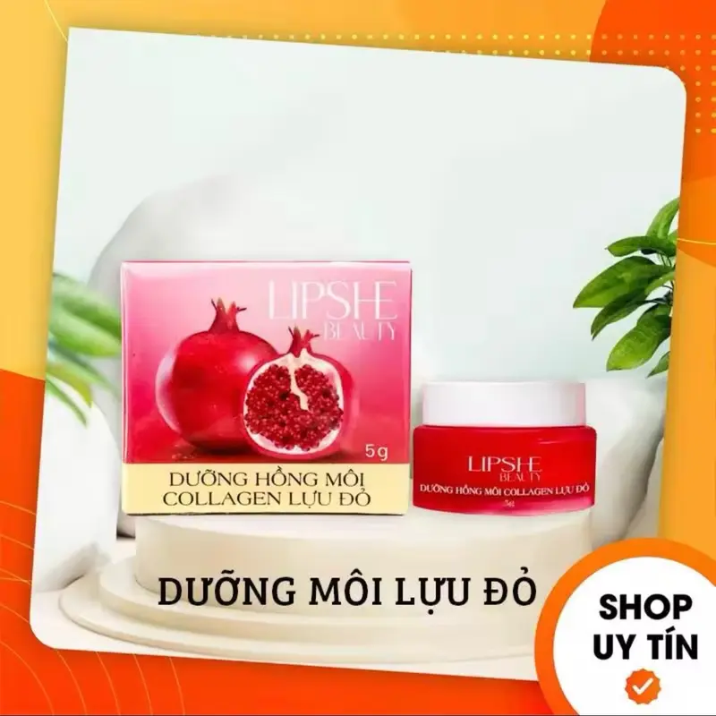 Dưỡng Môi Lựu đỏ LipShe Beauty - Dưỡng Hồng Môi Collagen Lựu Đỏ Hủ 5g Chính Hãng Women Nữ 4