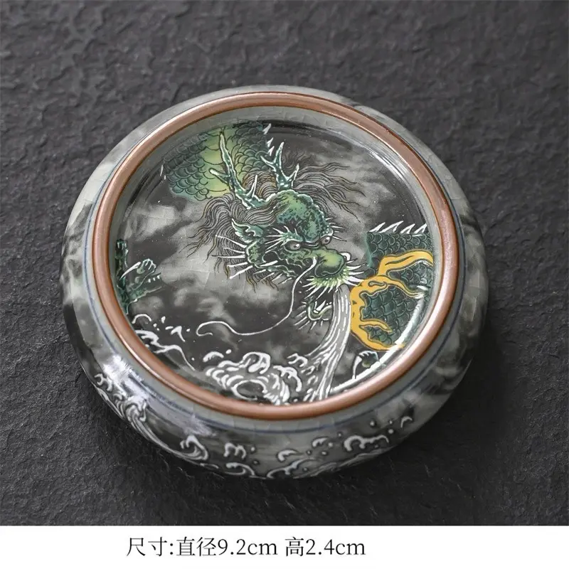 Kê nắp ấm, lót chén sứ cảnh đức 9,2x2,4cm