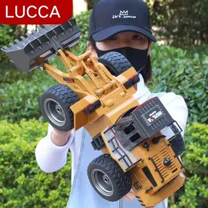 RC 1:24 6CH Alloy Buldoser Remote Control Wireless Murah Mainan Anak Hadiah Anak Laki-laki Baterai Truk