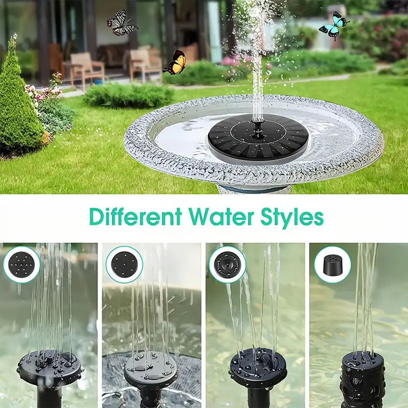 Solar Powered Fountain Pump, Outdoor Solar Bird Bath Fountain, Independent Floating Fountain, Suitable for Garden, Pond, Pool, Garden, Fish Tank, Decor 3