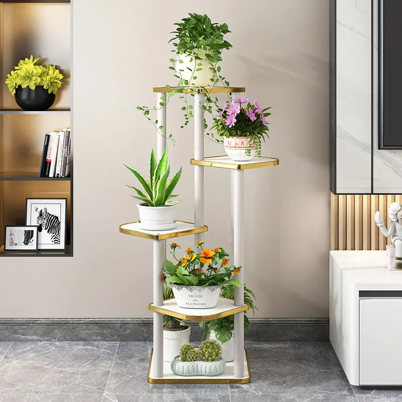 Plant Stand Flower Pot Rack Plant Display Rack Flower Stand 5 Tier Solid Wood Flower Shelf