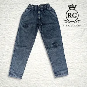 Celana Boyfriend kancing sobek Jeans