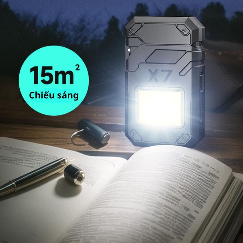 Đèn pin led cob mini X7 đa chức năng 3 chế độ ánh sáng bỏ túi tiện dụng mang theo du lịch dã ngoại, chiếu sáng trong gia đình 9