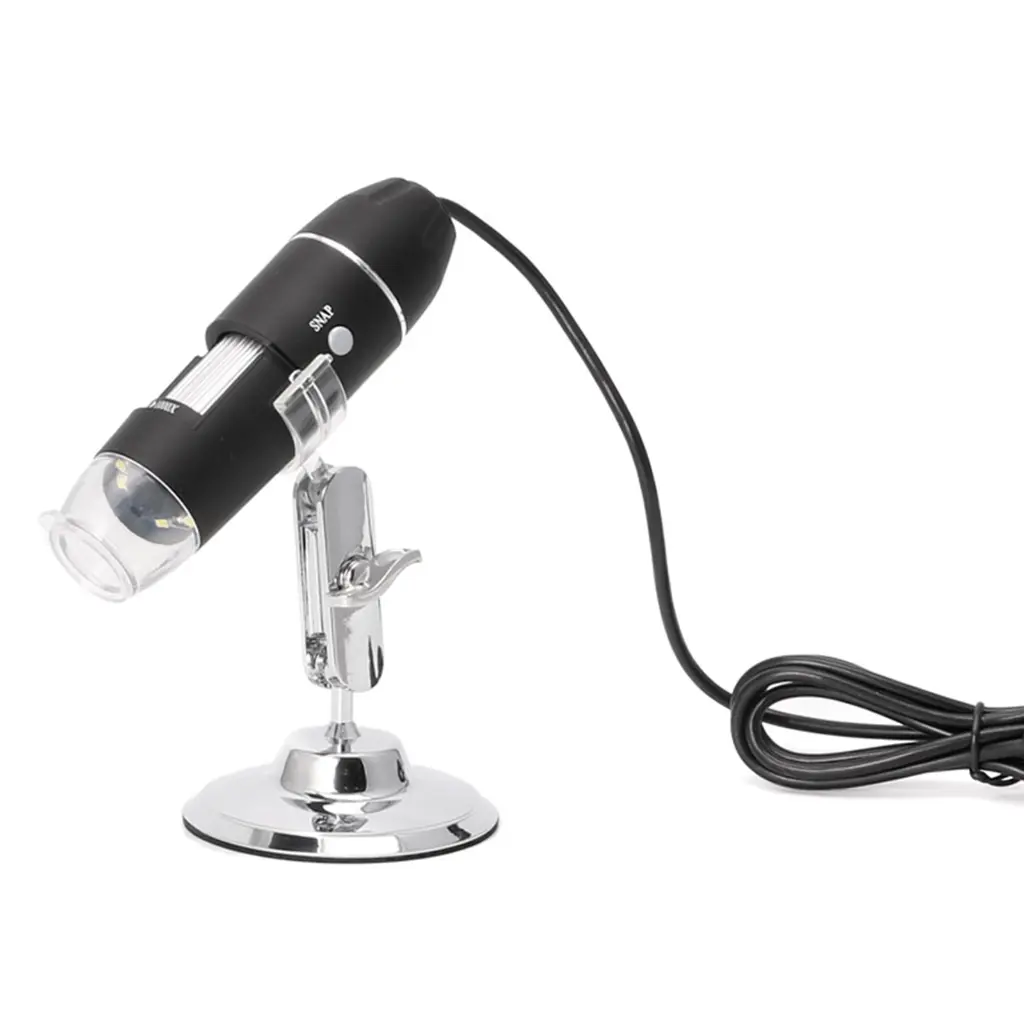 8 LED Magnification 1600x Endoscope Camera USB Digital Microscope Metal Stand