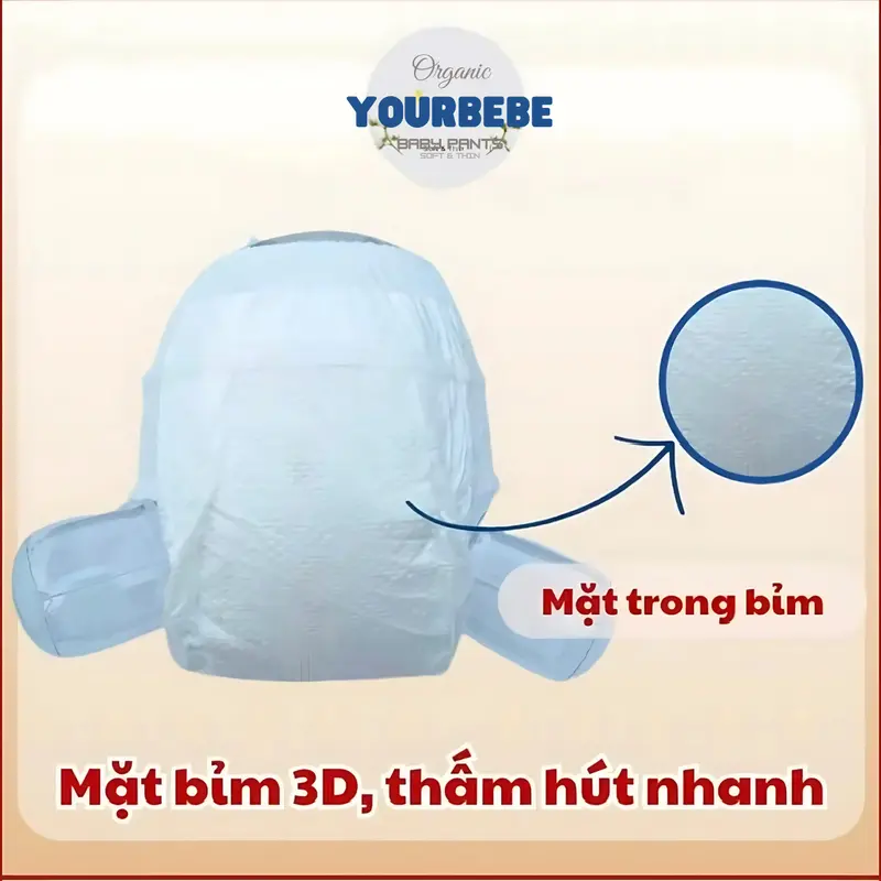Combo 100 miếng Bỉm Quần YourBeBe đủ size từ M đến 3XL bỉm mỏng 2mm thấm hút 500-800ml 5