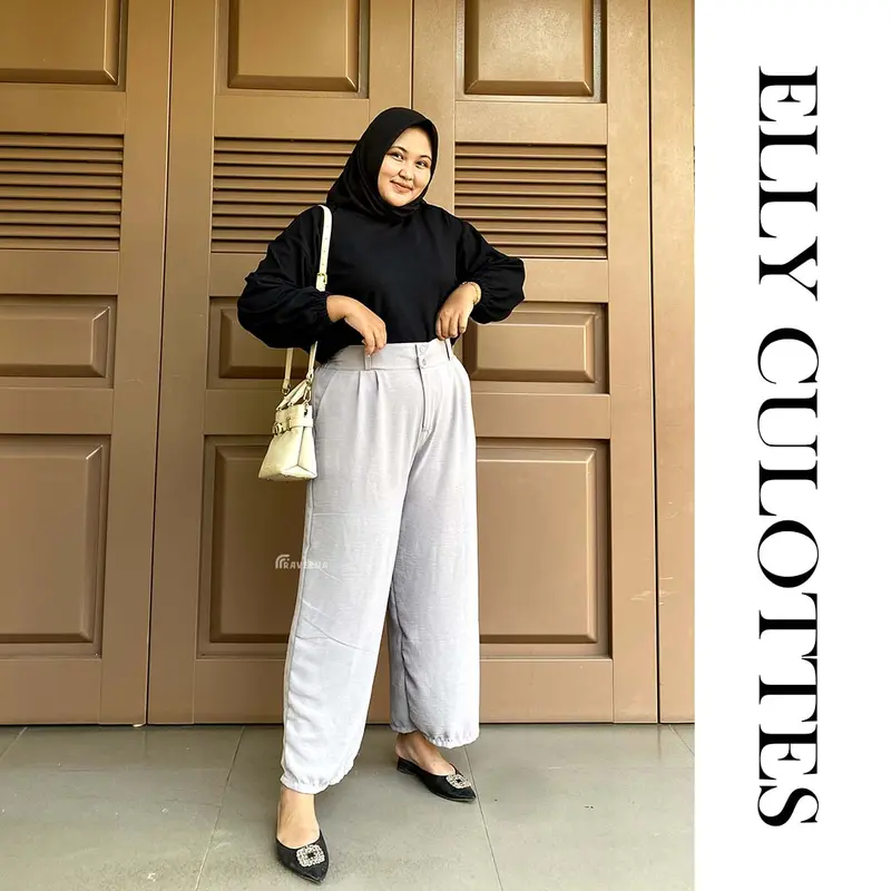 Kulot Jumbo Elly Crinkle Airflow Highwaist Double Kancing Celana Wanita  Panjang