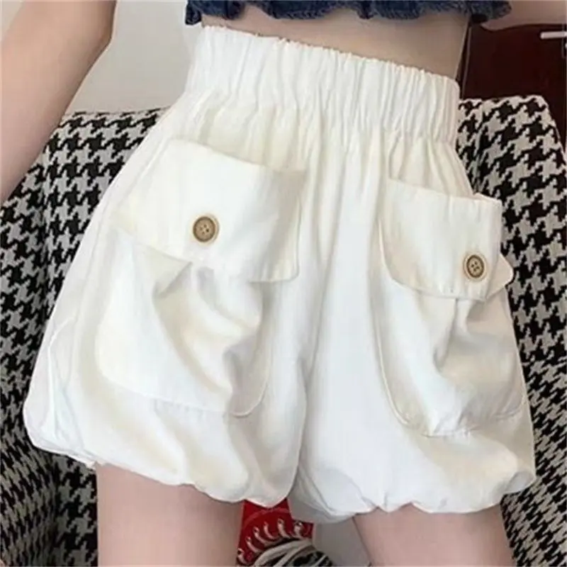 Quần Đùi Đèn Lồng Bí Ngô, Dành Cho Nữ, Thích Hợp Cho Mùa Xuân Và Mùa Hè, Co Giãn, Cạp Cao, Dáng Rộng Vừa Vặn, Phong Cách Thường Ngày Quần Phồng, Thích Hợp Cho Người Ngắn, Hàng Mới Về 2024, Có Thể Mặc Ngoài Trời