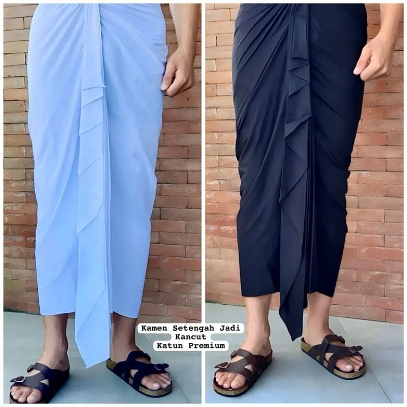 [ Giska Gallery ] Kamen / Sarung Bali Setengah Jadi & Lembaran Warna Putih , Hitam , Merah , Coklat , Kuning Bahan Katun Halus / Rayon