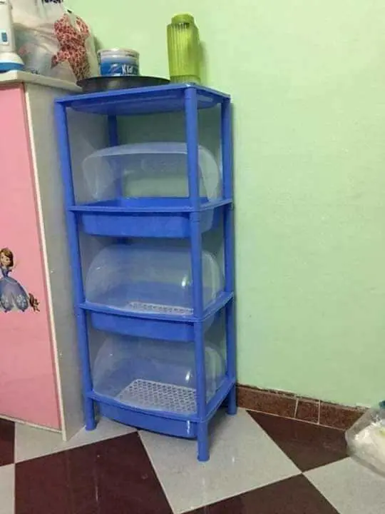 Kệ úp chén, bát 2 tầng + 1 Tầng đỉnh có nắp đậy nhựa Việt Nhật NH147 - Nhà Bếp - Kitchen hop dung bep a du 3
