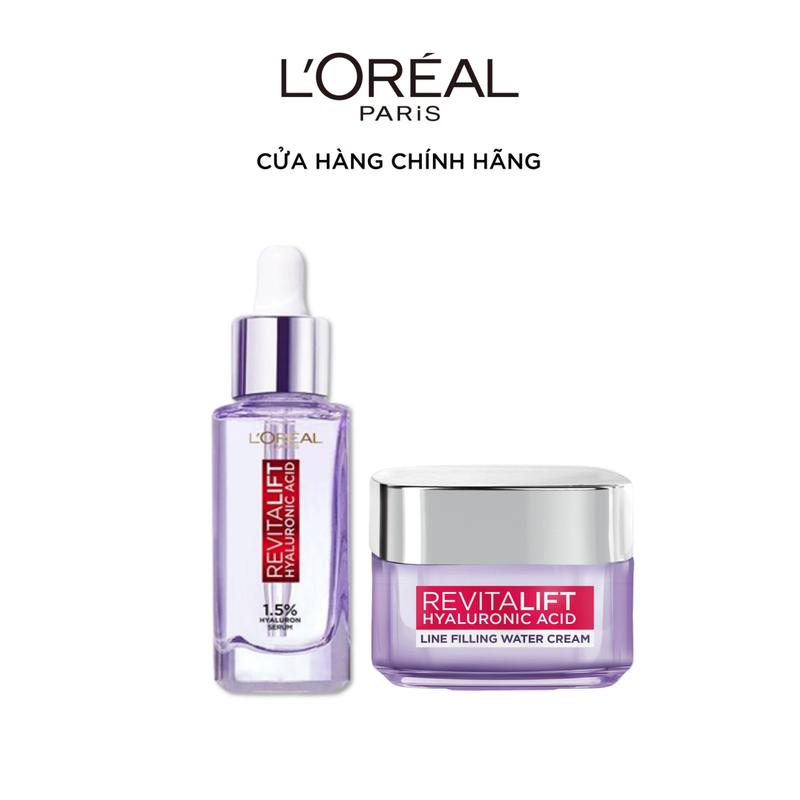 LOREAL x Hannah - Bộ chăm sóc dưỡng ẩm Serum và Kem dưỡng siêu cấp ẩm và hỗ trợ giảm nếp nhăn Revitalift HA 1.5% L'Oreal Paris (30ml & 50ml)