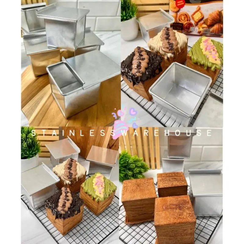 Loyang Roti Kotak/Cube Mini |Cetakan Roti Kotak Cube|Loyang Roti Kubus |Loyang Roti Cube|Cetakan Roti Tawar Kotak/Kubus |Loyang Kue Kubus Murah Perpcs COD Stainless Steel Thick Kitchenware 1