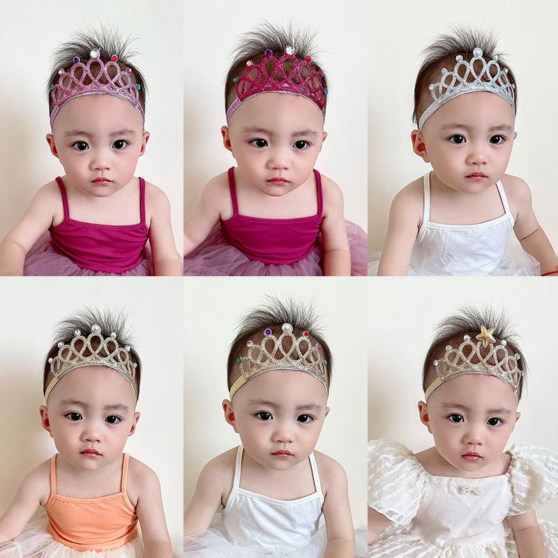 Baby Girl Glittering Crown Baby Headbands Girls Elastic Hair Bands Hair Accessories Princess Headwear 2