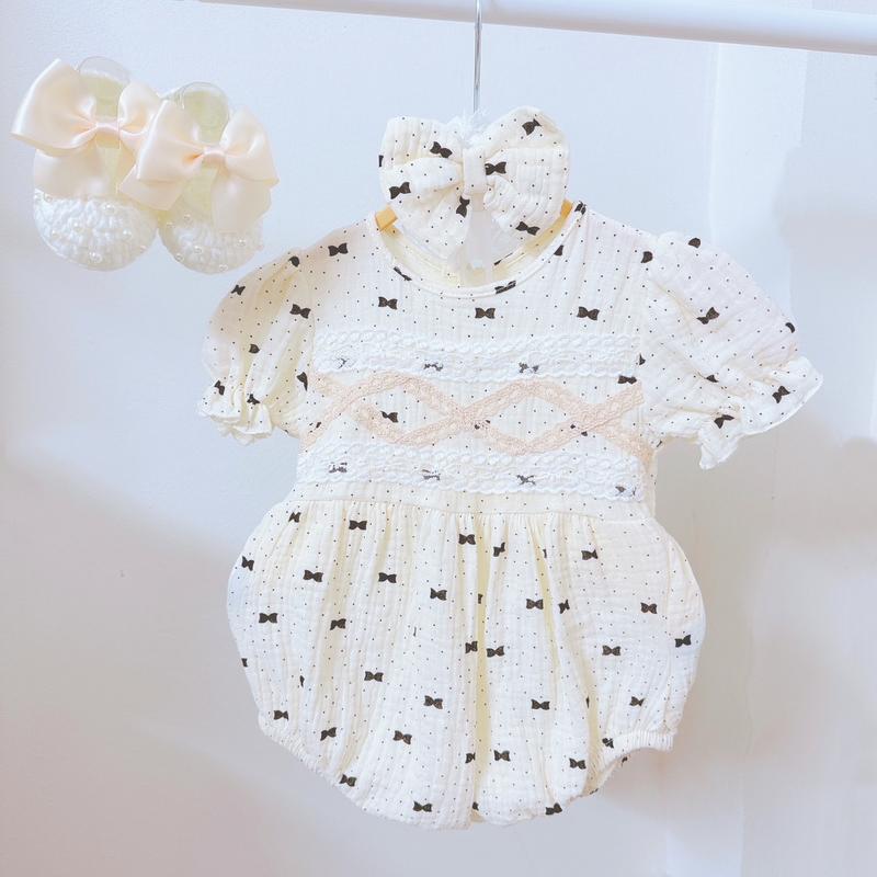 Body xô nơ đen Made By Hằng cho bé gái từ 4-11kg, chất xô mềm an toàn cho bé Thoải mái Cotton Len
