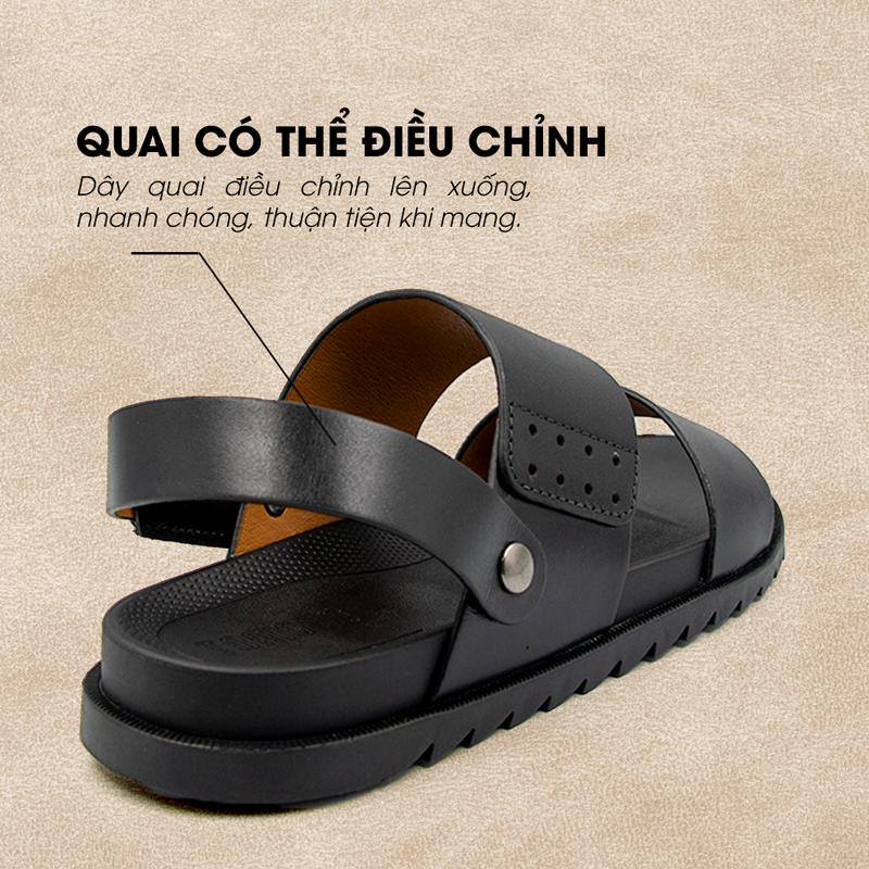 Sandal Tomoyo Da Bò Thật Đế Rãnh Chống Trượt TMS30201 3