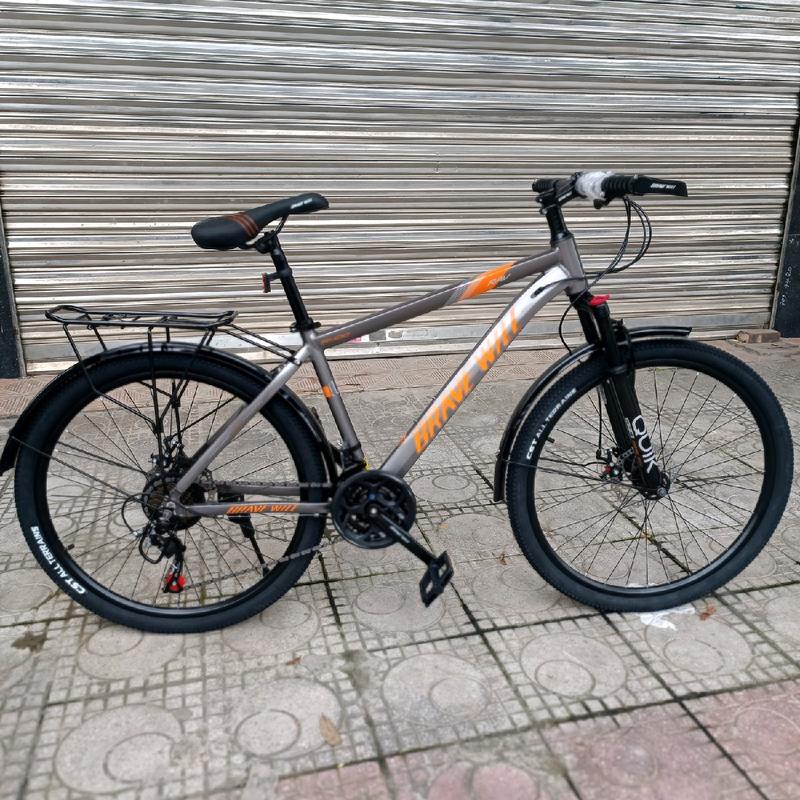 (KHUNG NHÔM)Xe đạp địa hình xe đạp thể dục Brave Will phanh đĩa xích đề có gacbaga chắn bùn dài 2 size 24/26 Gắn Xe Đạp Đạp Xe Đạp Sports Inox Fixed Gear