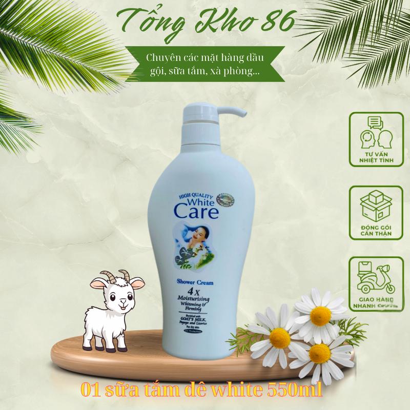  Sữa tắm dê  CAO CẤP  Sữa tắm white care thơm nhẹ nhàng chai 550ml Dưỡng Body Dưỡng Da Body Nữ 