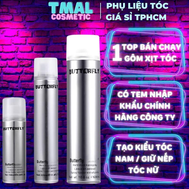  Gôm xịt tóc Butterfly 150ml 320ml 600ml Gôm bạc giữ nếp tạo kiểu nam nữ 