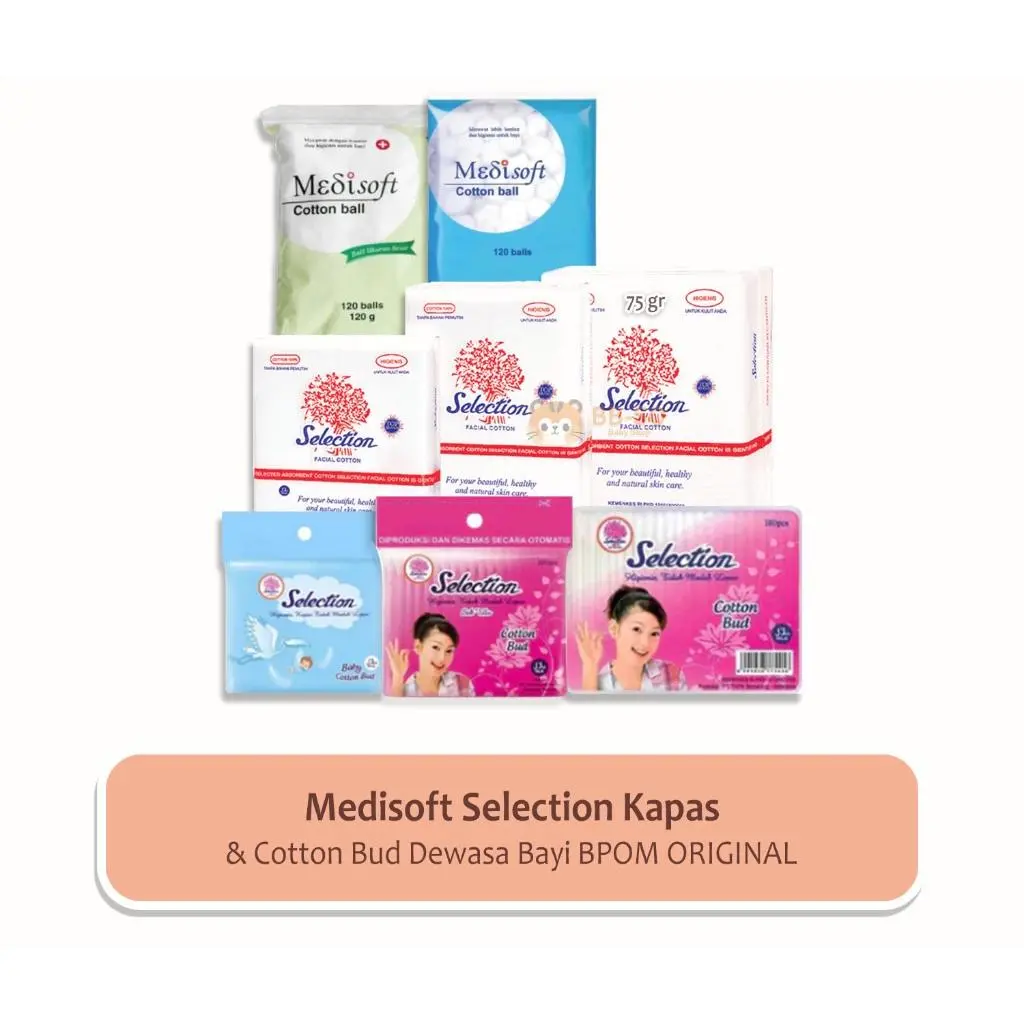 Medisoft Selection Kapas & Cotton Bud Dewasa Bayi BPOM ORIGINAL