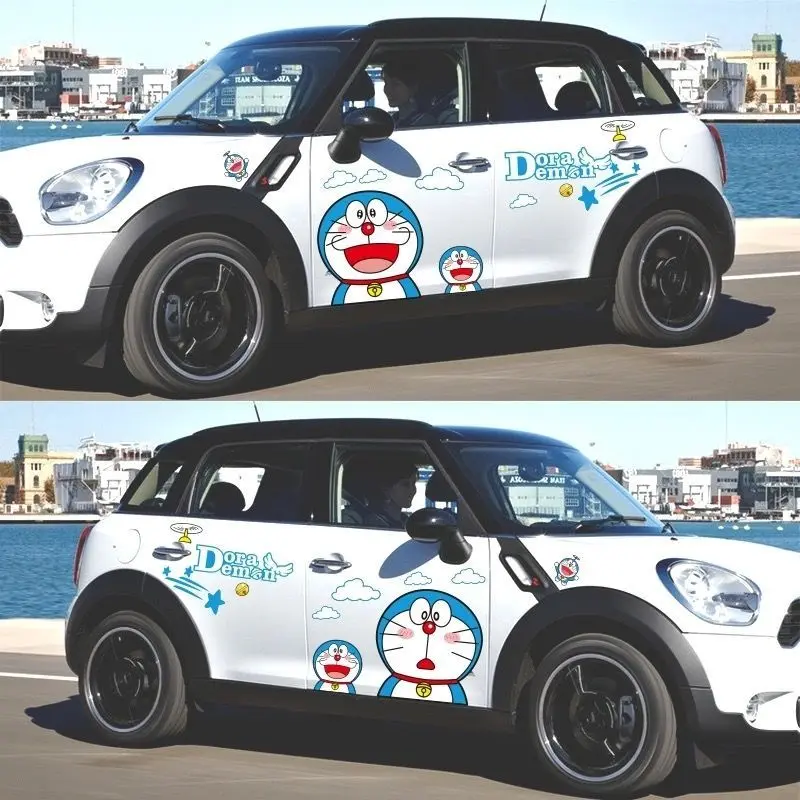 Nhãn Dán Ô Tô, Thiết Kế Anime Hoạt Hình Doraemon Dễ Thương, Trang Trí Vết Xước Thân Xe Ô Tô, Nhãn Dán Pokonyan