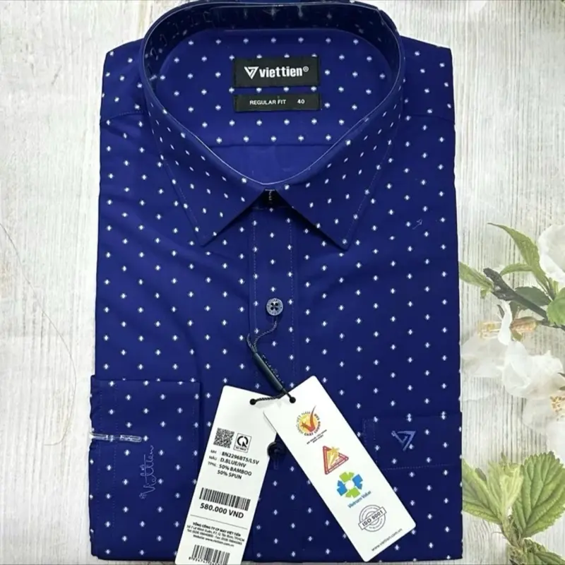 VIETTIEN-[Nhiều mẫu(4)]-Áo sơ mi nam VIỆT TIẾN dài tay lẻ size(Regular fit) 2