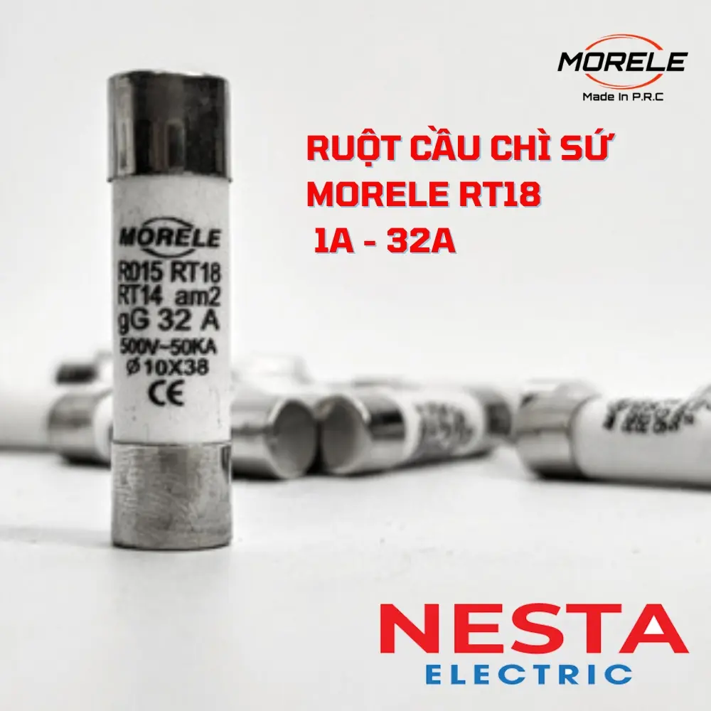 Ruột Cầu Chì Sứ RT18 MORELE. Điện Áp Từ 1A~32A