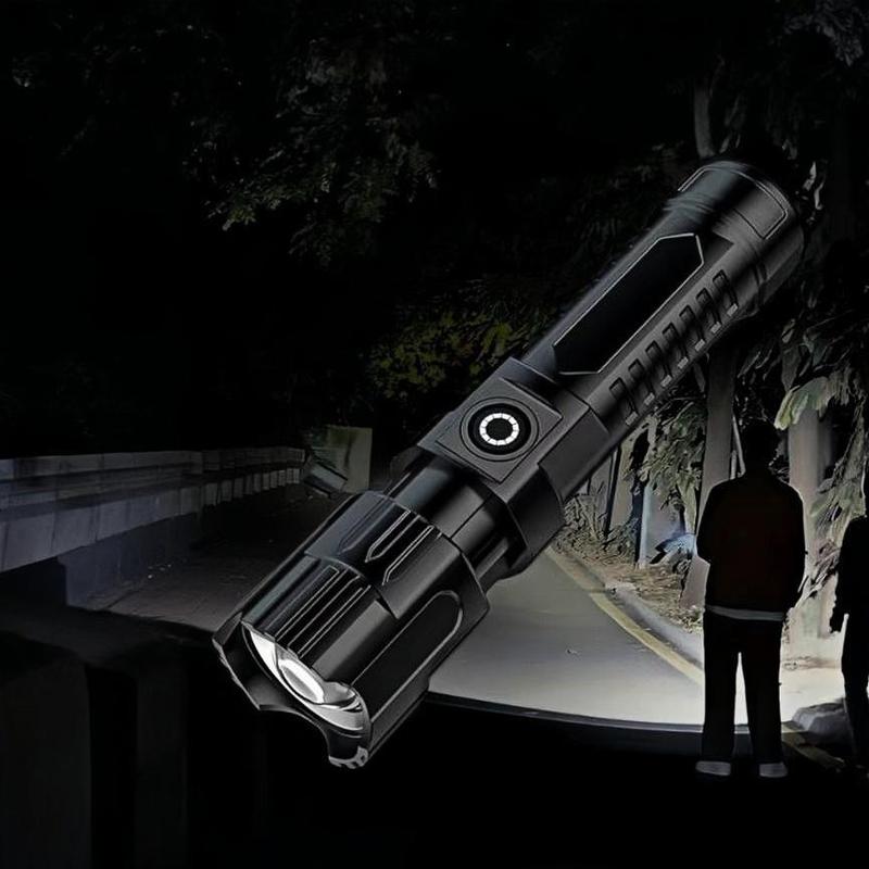 Product Introduction of USB Rechargeable LED Flashlight, Portable Zoom Flashlight, Outdoor Camping Hiking Emergency Light, Multifunctional LED Flashlight for Outdoor 4
