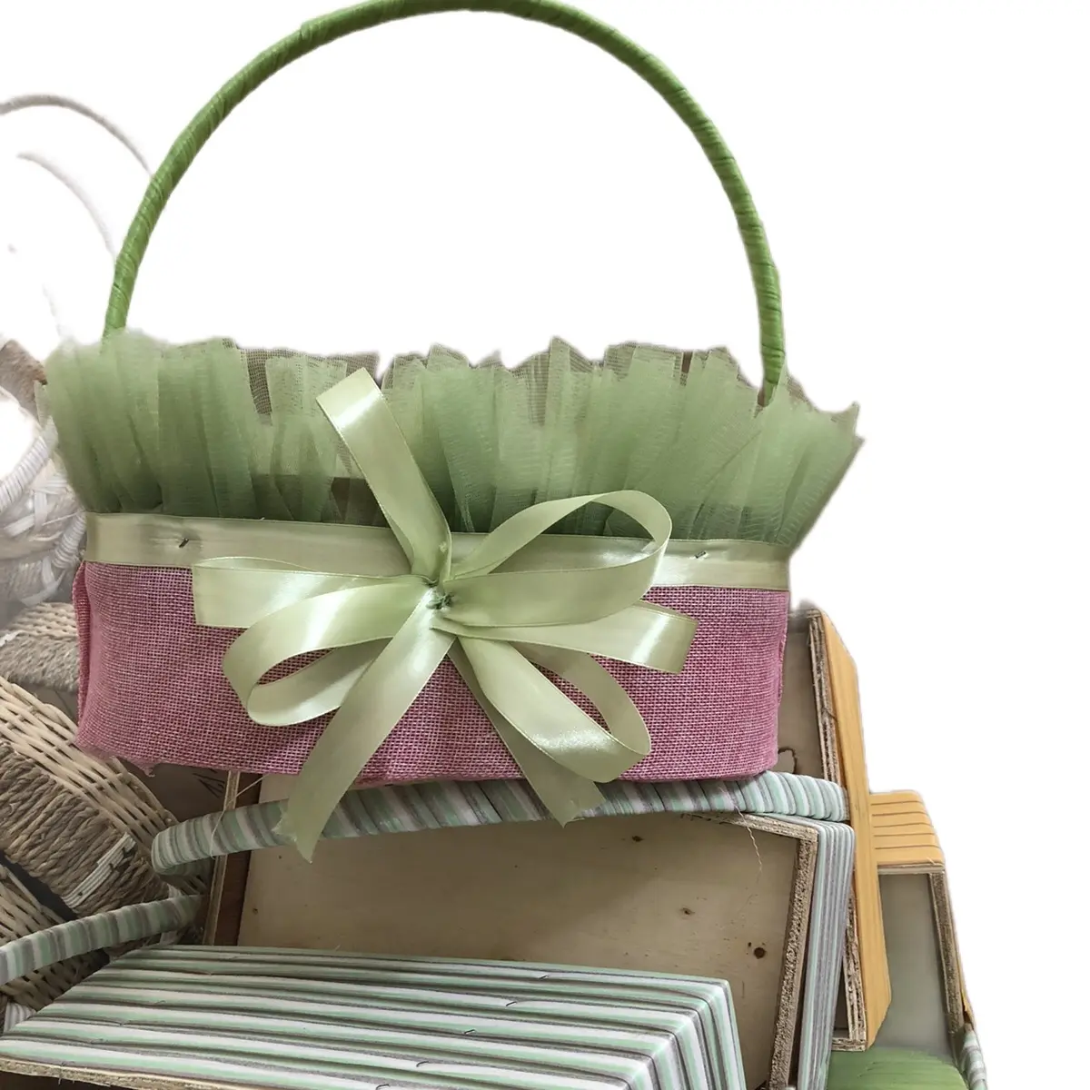 Giỏ đựng trái cây , giỏ trang trí sẵn lưới ovoan Rổ