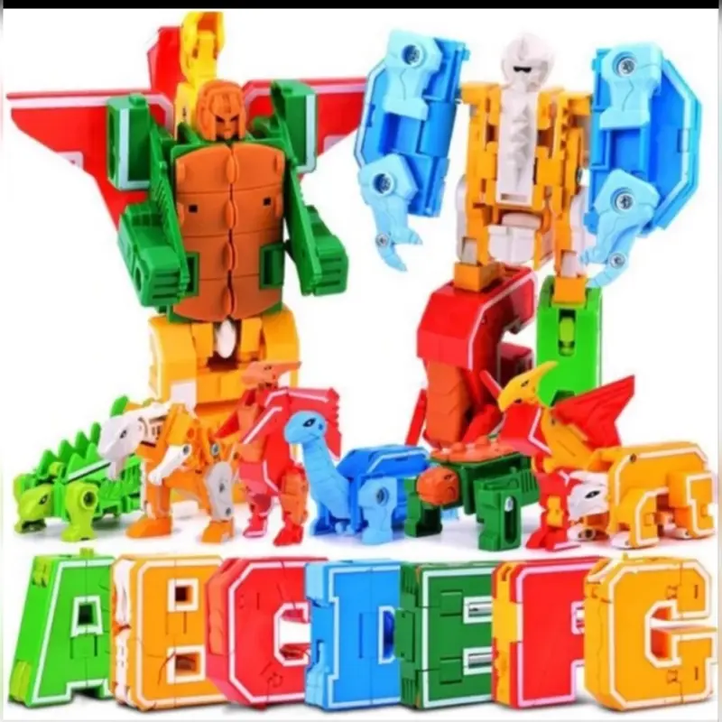 5pcs Robot Huruf Mainan Anak Robot Bentuk Huruf Bisa di Rubah 0