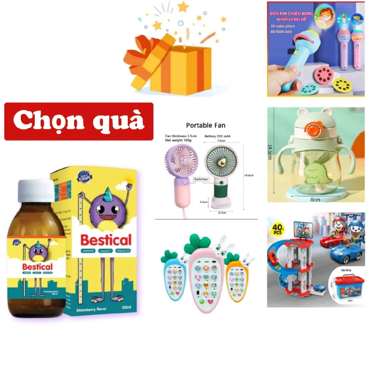 (Kèm quà) Canxi sinh học Bestical giúp hỗ trợ phát triển chiều cao, hàng n.khẩu Slovenia, vị ngọt, hương dâu, chai 120ml