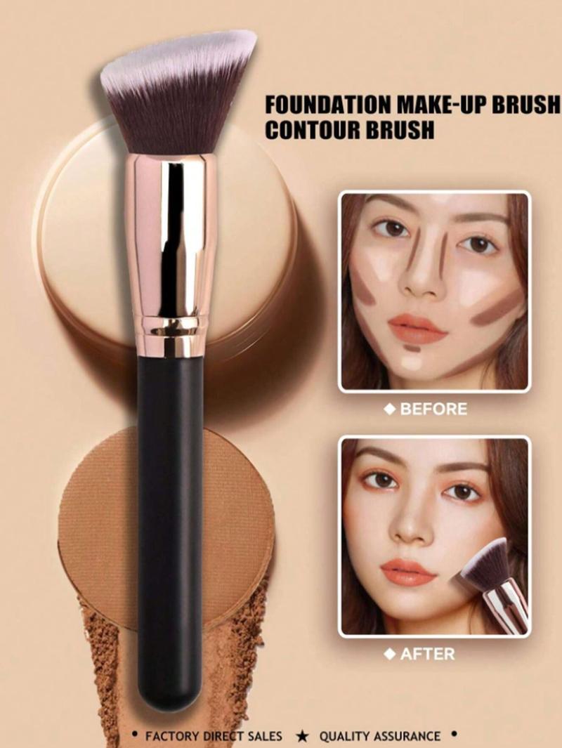 Product Introduction of Berus Mekap Kontur, 170 helai, Berus Pipi Lembut, Alat Kecantikan Pelbagai Fungsi, Berus Mekap Tetapan Tanpa Bedak, Sesuai untuk Gadis, Tiada Calit, Tanda Berus Termasuk, 1pc Hitam Makeup 3