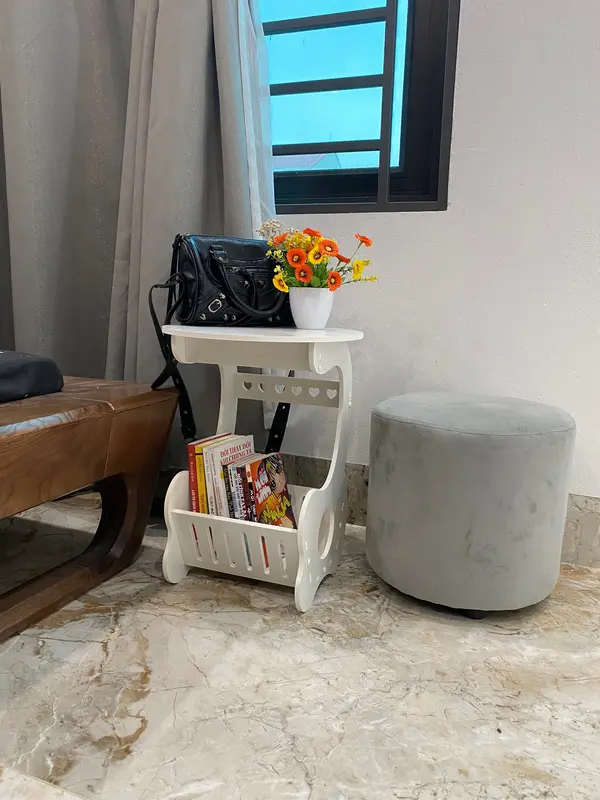 Kệ trang trí, kệ đầu giường, kệ sách mini, bàn trà mặt tròn 2 tầng trang trí phòng khách, phòng ngủ cao cấp chất liệu gỗ nhựa pitech chịu lực Kitchen Nhà Bếp 2