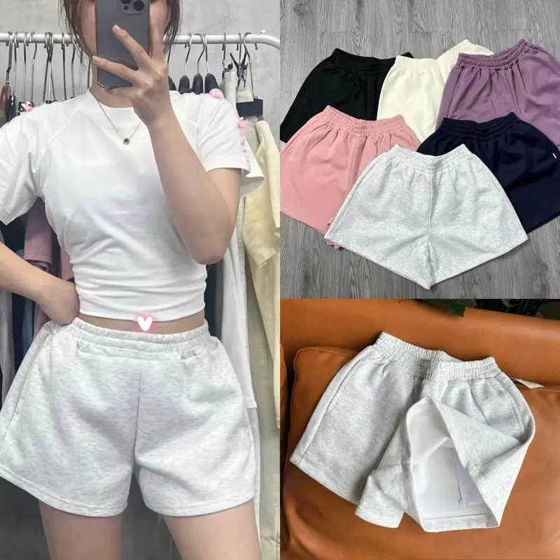 [DEAL SIÊU SÊU] Quần nỉ short 2 da ép Hàn L1 dày dặn đứng form, trẻ trung năm động 9outfit